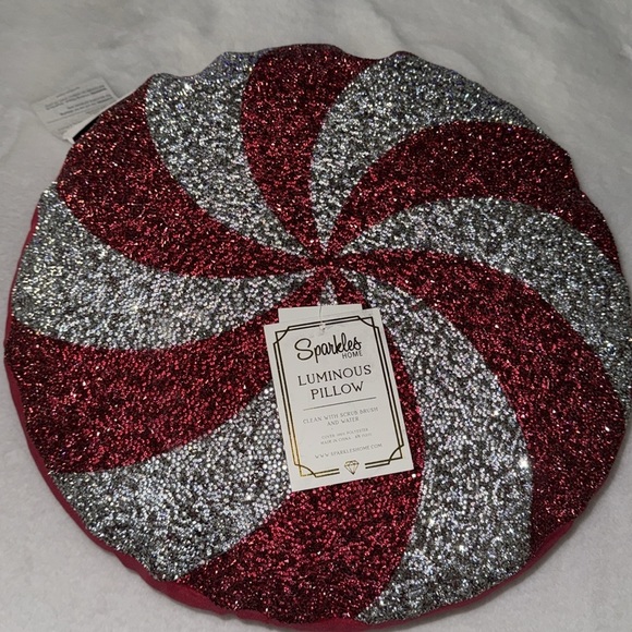 Sparkles Home luminous Christmas Peppermint Pillow - Picture 6 of 6